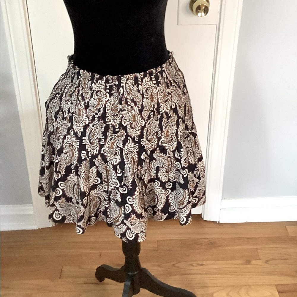 Anthropologie Black, Brown & Tan Skirt
